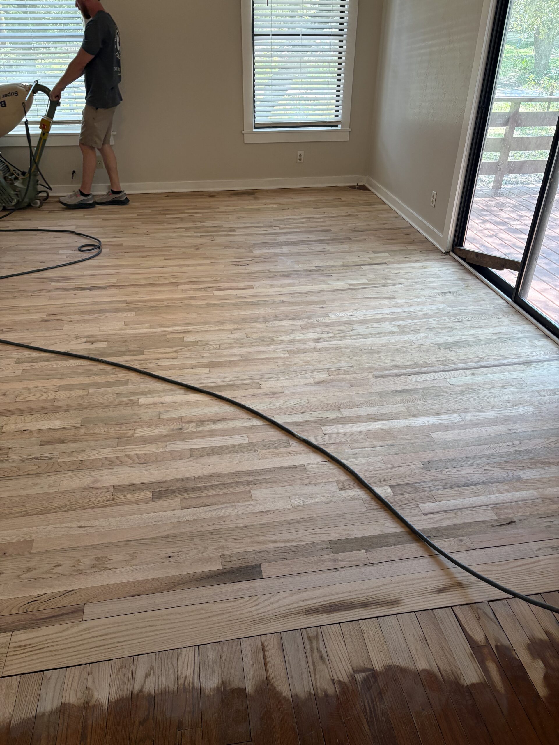 Wood floors being sanded